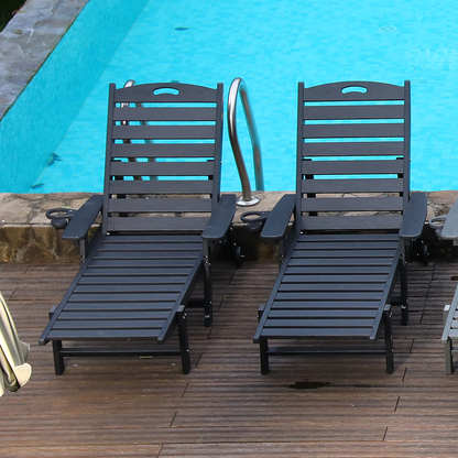Hdpe Adjustable Chaise Lounge and Backrest