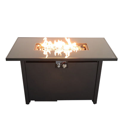 Outdoor Steel Fire Pit Table and Black Lid