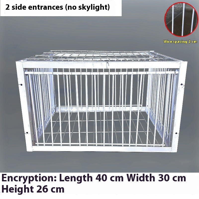 Pigeon Active Network Door Encrypted Cage, silver metal bird cage with two entrances 40x30x26 on Tampa Home & Garden Store