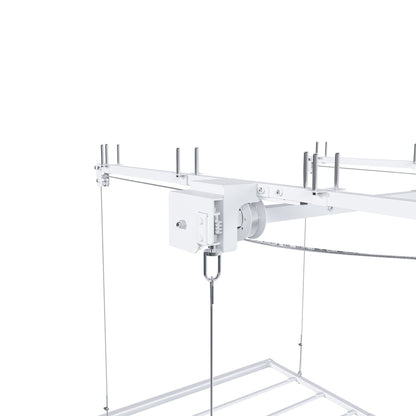 Overhead garage storage rack with crank system, white finish, HouseOfZazla on Tampa Home & Garden Store