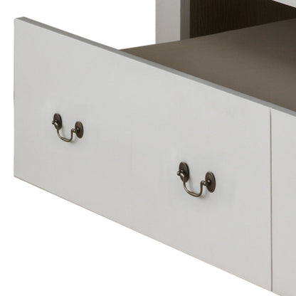Trundle bed frame HouseOfZazla white two-drawer front with bronze handles on Tampa Home & Garden Store