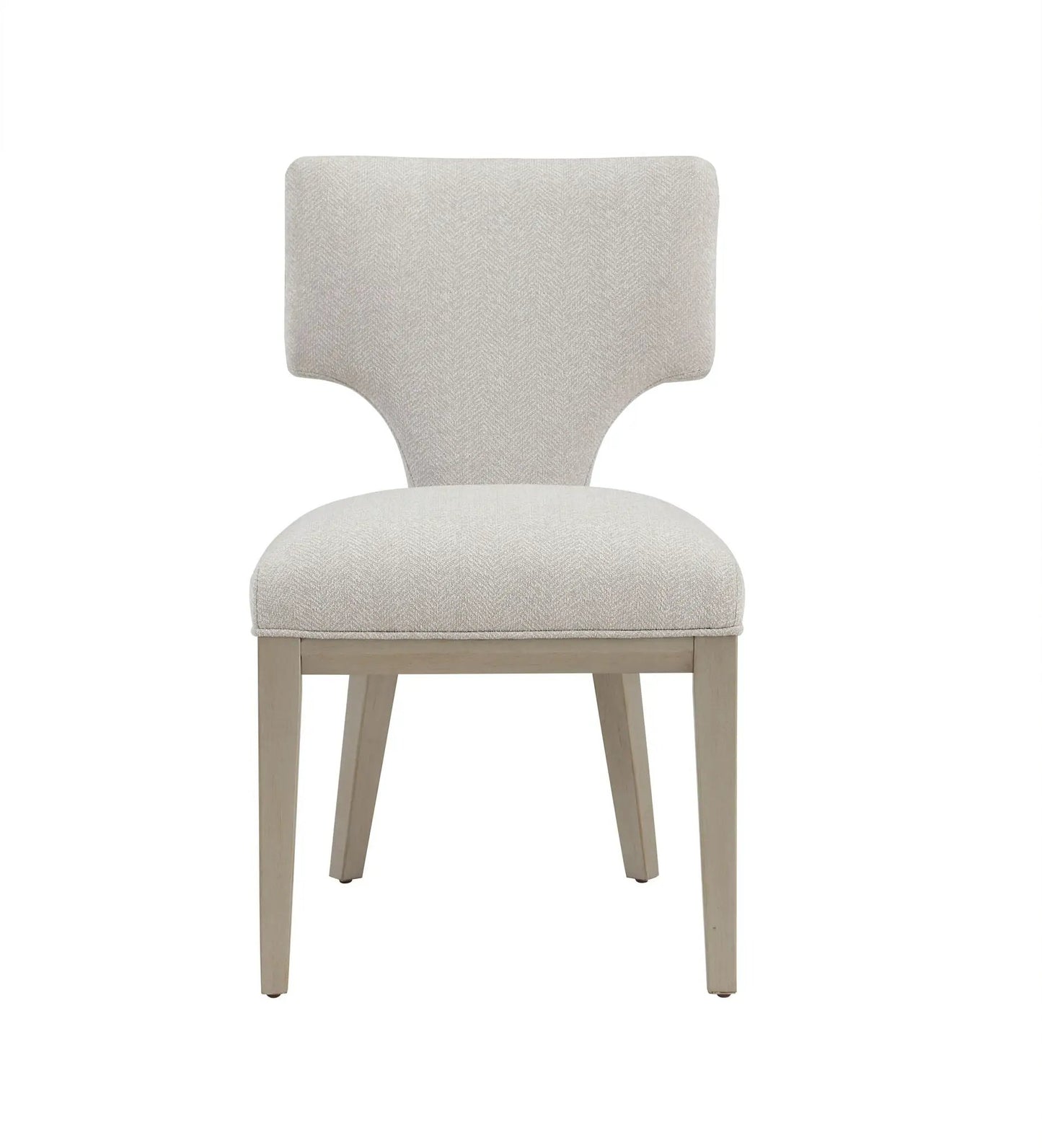 Kasa side chair in light gray textured fabric with natural wood legs on Tampa Home & Garden Store