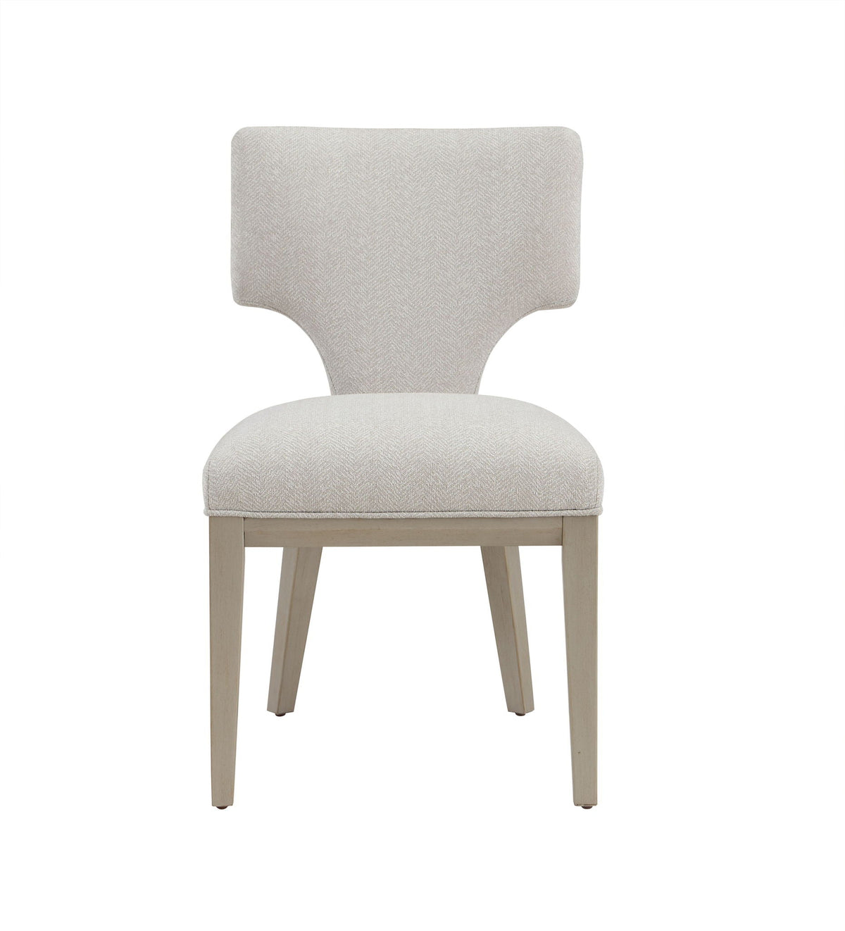 Kasa light gray side chair with solid wood legs and textured fabric on Tampa Home & Garden Store