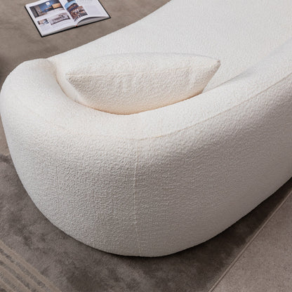 Minimalist Curved Sofa, 3 Seater cream boucle fabric by HouseOfZazla on Tampa Home & Garden Store