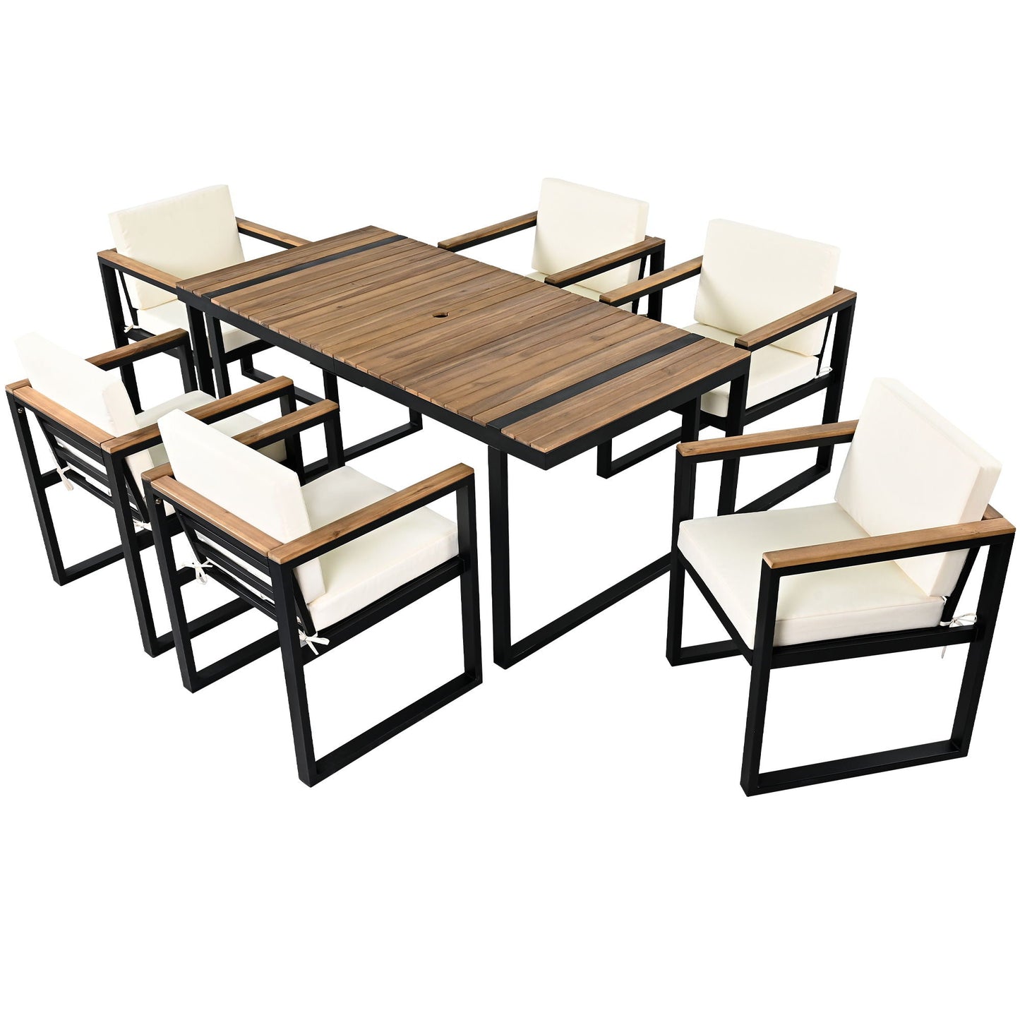 Seven Piece Outdoor Dining Table and Chair Set