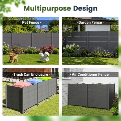 Dark Vinyl Outdoor Privacy Screen and Four Panels