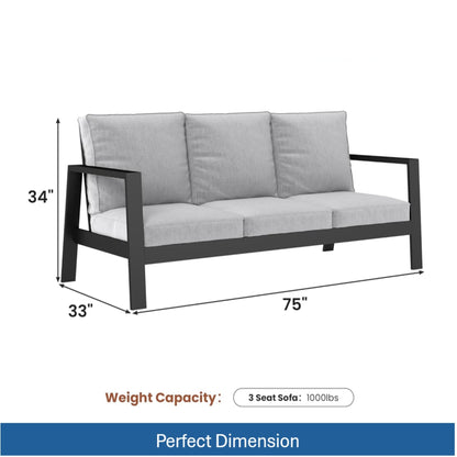 3 Seat All Weather Aluminum Sofa and Cushions