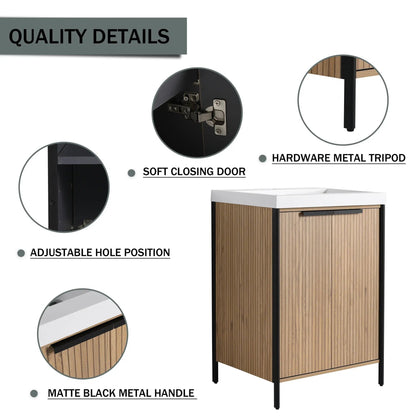 Modern Freestanding Vanity With Resin Sink