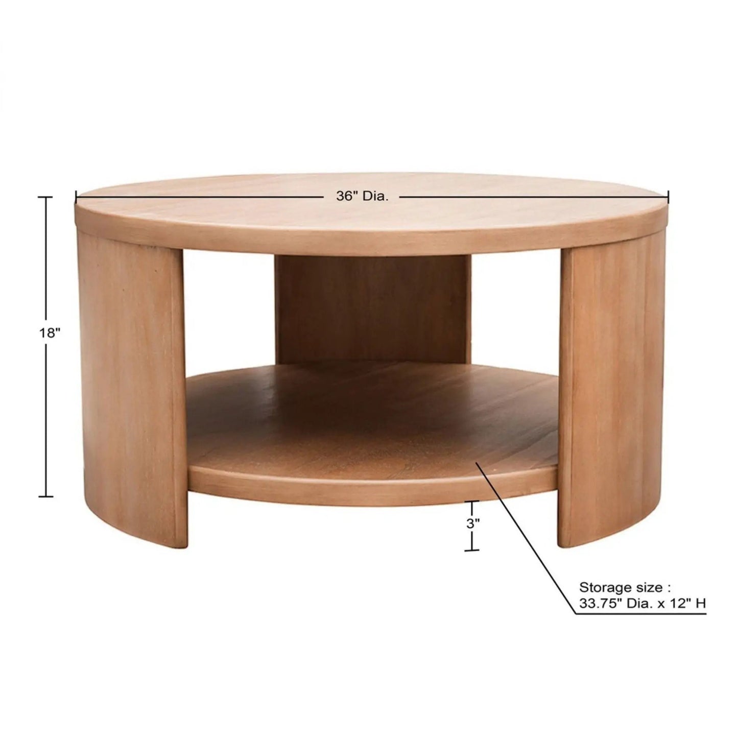 Minimalist Coffee Table with Storage Natural