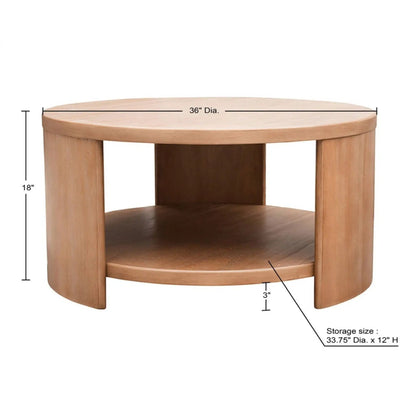 Minimalist Coffee Table with Storage Natural