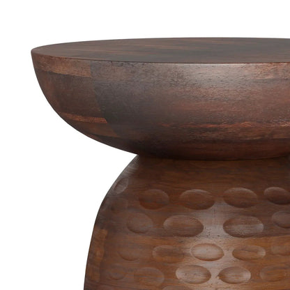 Boyd Handcrafted Accent Table by Unique Piece Furniture, round dark brown wood on Tampa Home & Garden Store