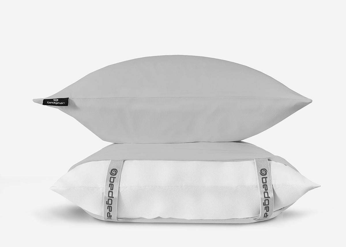 the BedGear Vertex Pillowcase Set Light Grey King