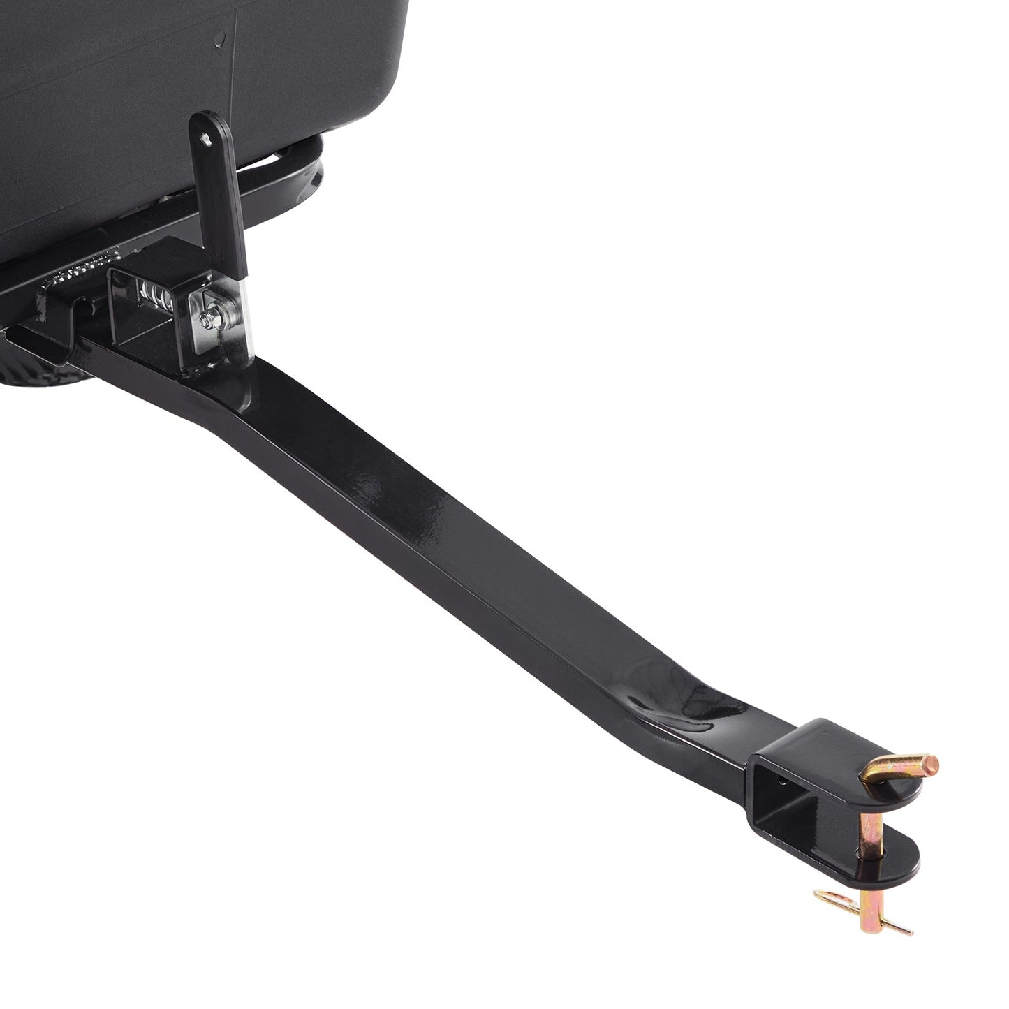 Dump trailer hitch arm in black steel with removable pin for tow behind ATV on Tampa Home & Garden Store