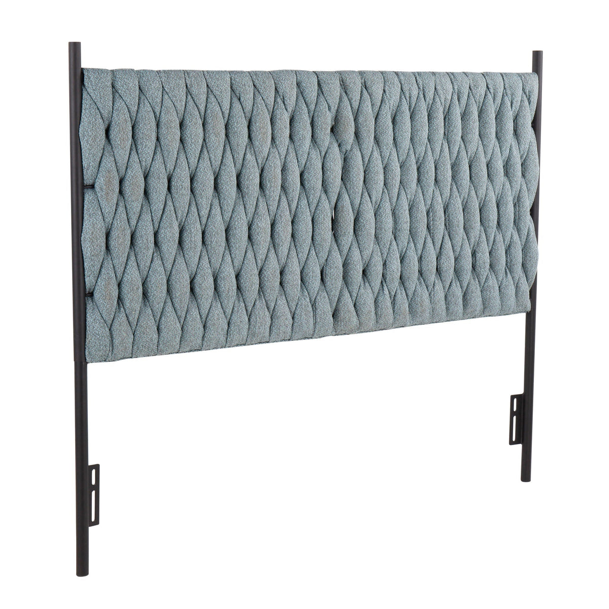 Braided Matisse Upholstery Queen Headboard with Metal Frame blue by HouseOfZazla on Tampa Home & Garden Store