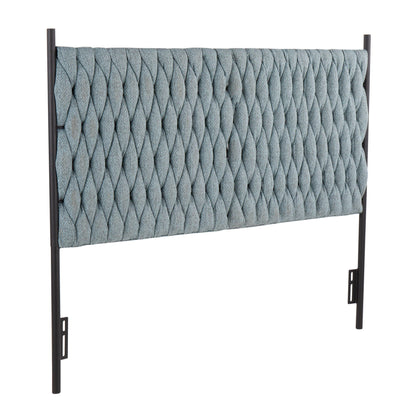 Braided Matisse Upholstery Queen Headboard with Metal Frame blue by HouseOfZazla on Tampa Home & Garden Store