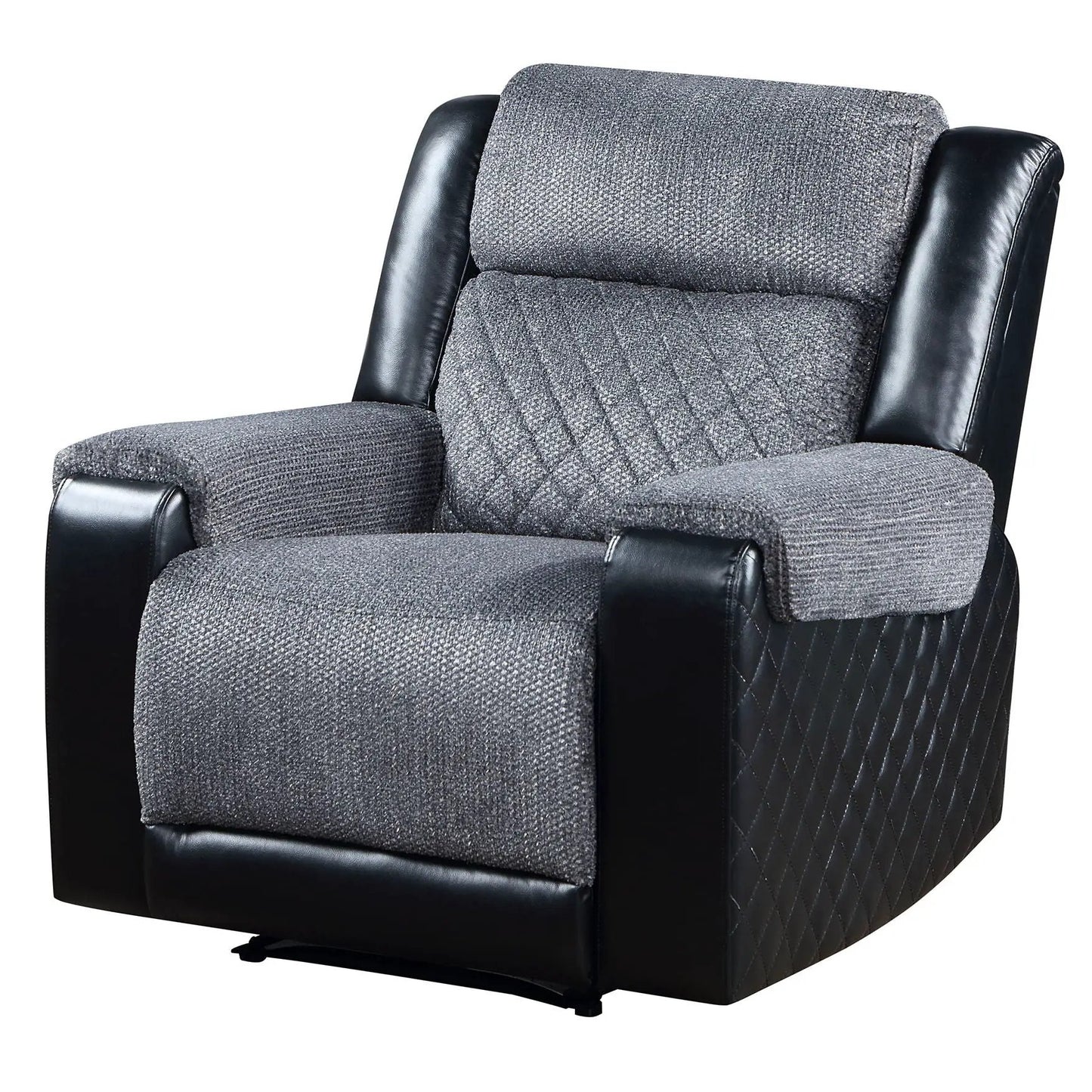 Alicia recliner gray fabric with black leatherette arms from Unique Piece Furniture on Tampa Home & Garden Store