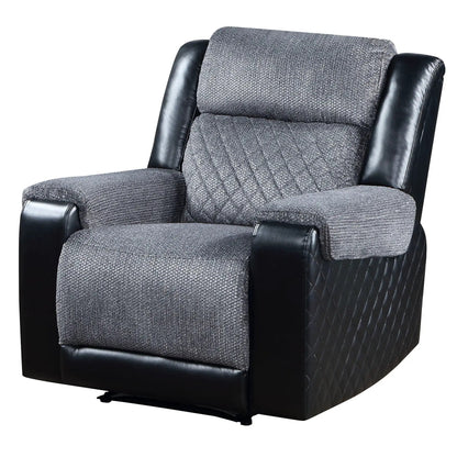 Alicia recliner gray fabric with black leatherette arms from Unique Piece Furniture on Tampa Home & Garden Store