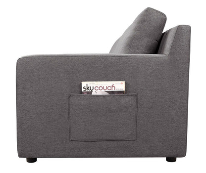 Waylon stationary sectional sofa in gray fabric with side pocket storage by HouseOfZazla on Tampa Home & Garden Store