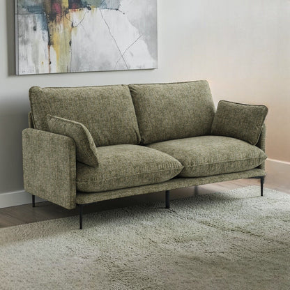 Dalton Compact Sofa With Green Pillow Covers