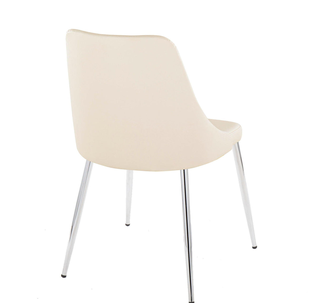 Giovanni contemporary dining chair cream upholstery with back and chrome legs HouseOfZazla on Tampa Home & Garden Store
