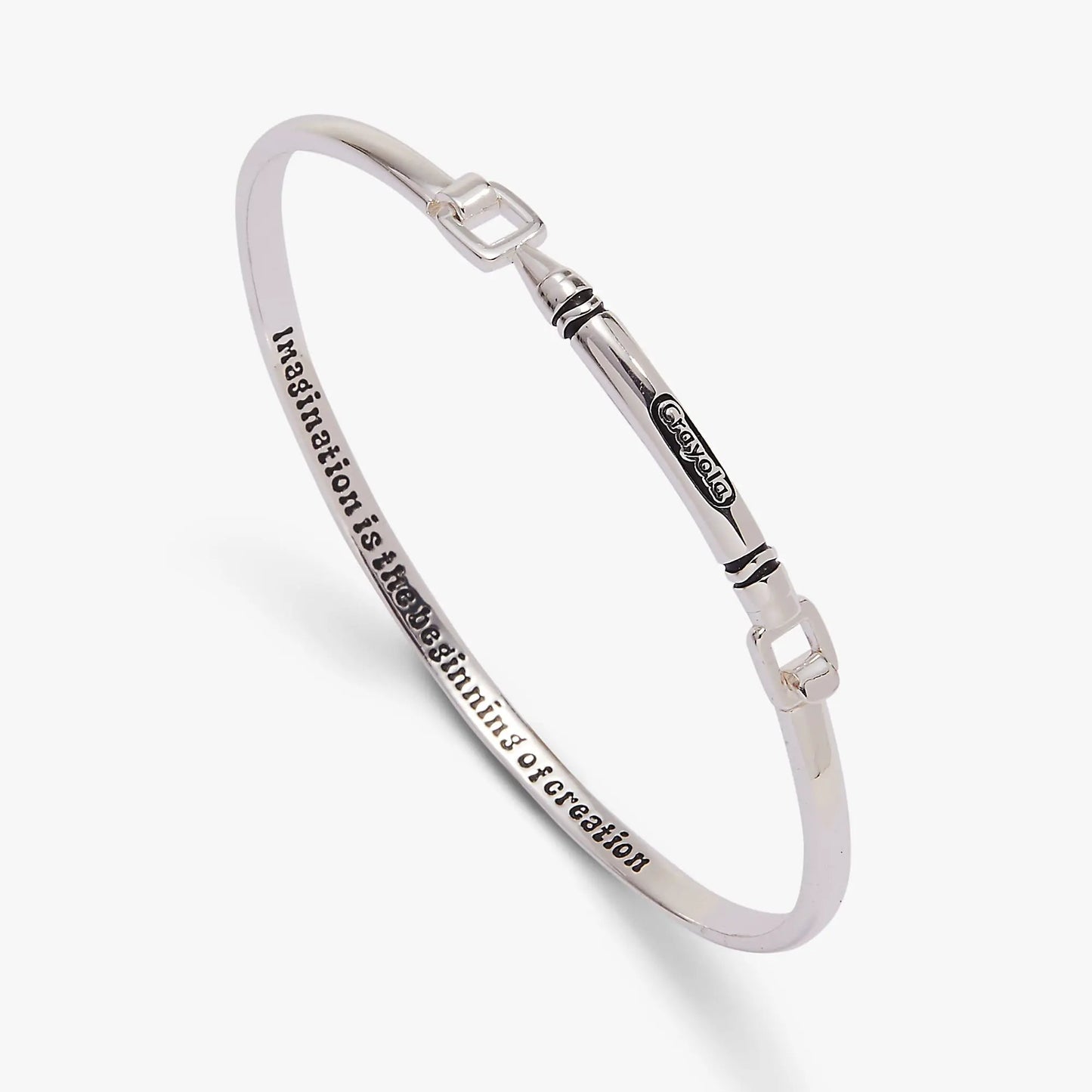 Crayola Metal Crayon Tension Bangle Silver Charm