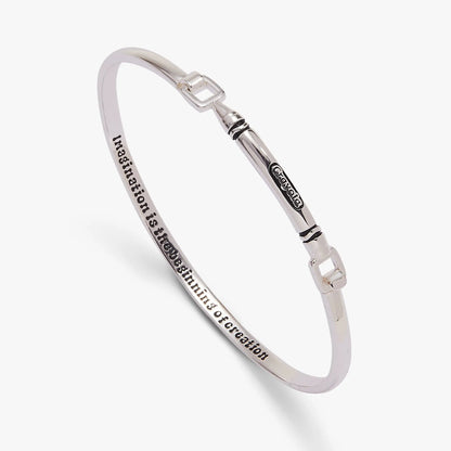 Crayola Metal Crayon Tension Bangle Silver Charm