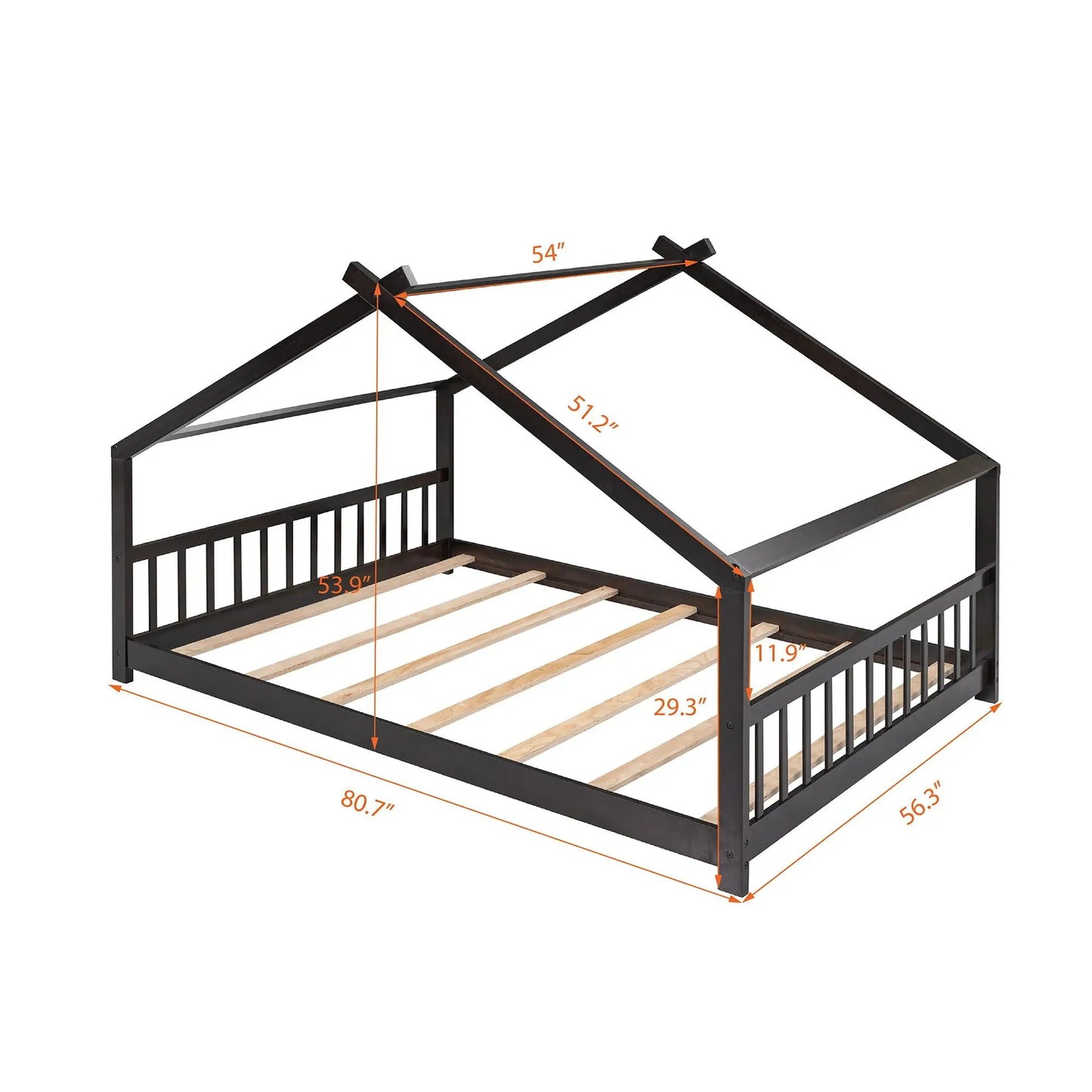 Playhouse Design Bed with Cozy Roof for Kids