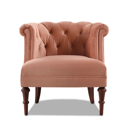 Tufted Accent Chair with Barrel Back in yellow velvet, HouseOfZazla on Tampa Home & Garden Store