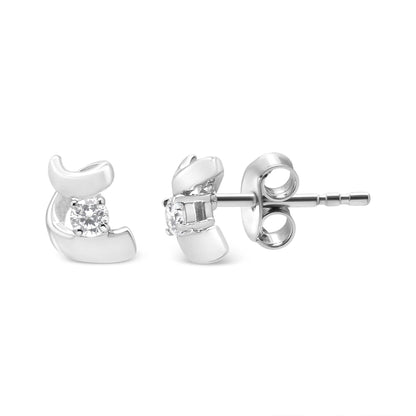 10K white gold diamond stud earrings, Espira Swirls by Bids.com, push-back posts on Tampa Home & Garden Store