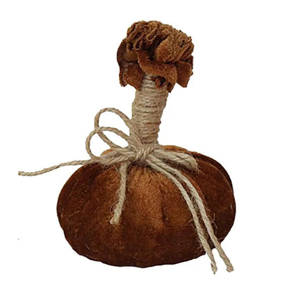 Pumpkin ornament sculpture with brown burlap, tied twine stem by Unique Piece Furniture on Tampa Home & Garden Store