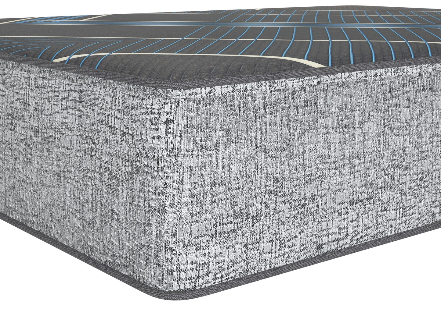 Tempagel by Restonic 13in plush mattress cross-section with gray cover and blue coil lines on Tampa Home & Garden Store