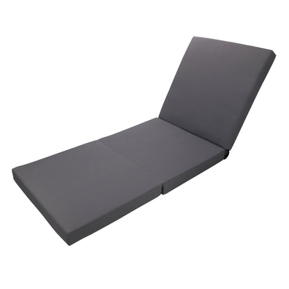Outdoor chaise lounge gray fabric by HouseOfZazla with padded backrest on Tampa Home & Garden Store