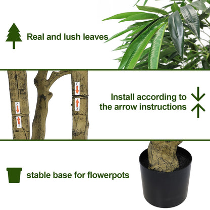 7FT artificial willow tree with lush green leaves in black pot from HouseOfZazla on Tampa Home & Garden Store