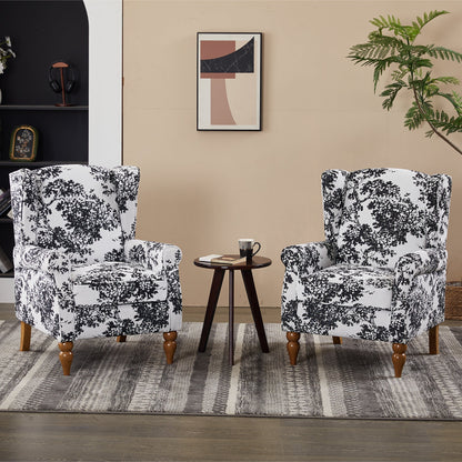 Coffee Table & Armchair Set with floral upholstered accent chairs and a round wood table on Tampa Home & Garden Store