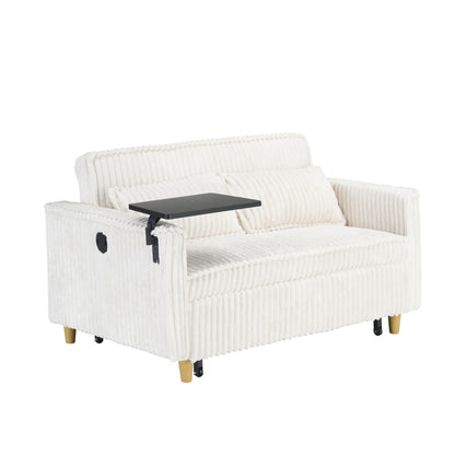 Pull Out Sofa With Movable Table and Usb Ports