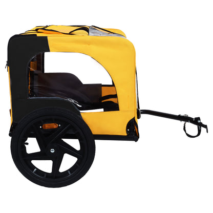 Pet bike trailer by HouseOfZazla in yellow fabric with black frame for medium dogs up to 66 lbs on Tampa Home & Garden Store