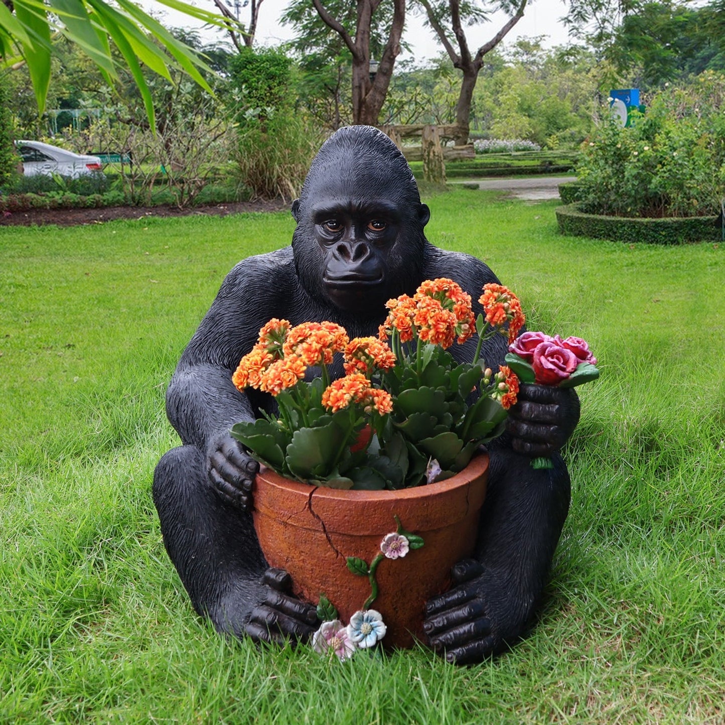 Chimpanzee Flower Pot and Outdoor Sculpture