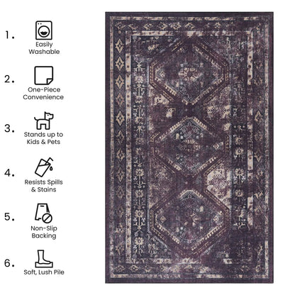 Maval Trendy Area Rug Machine Washable for Home