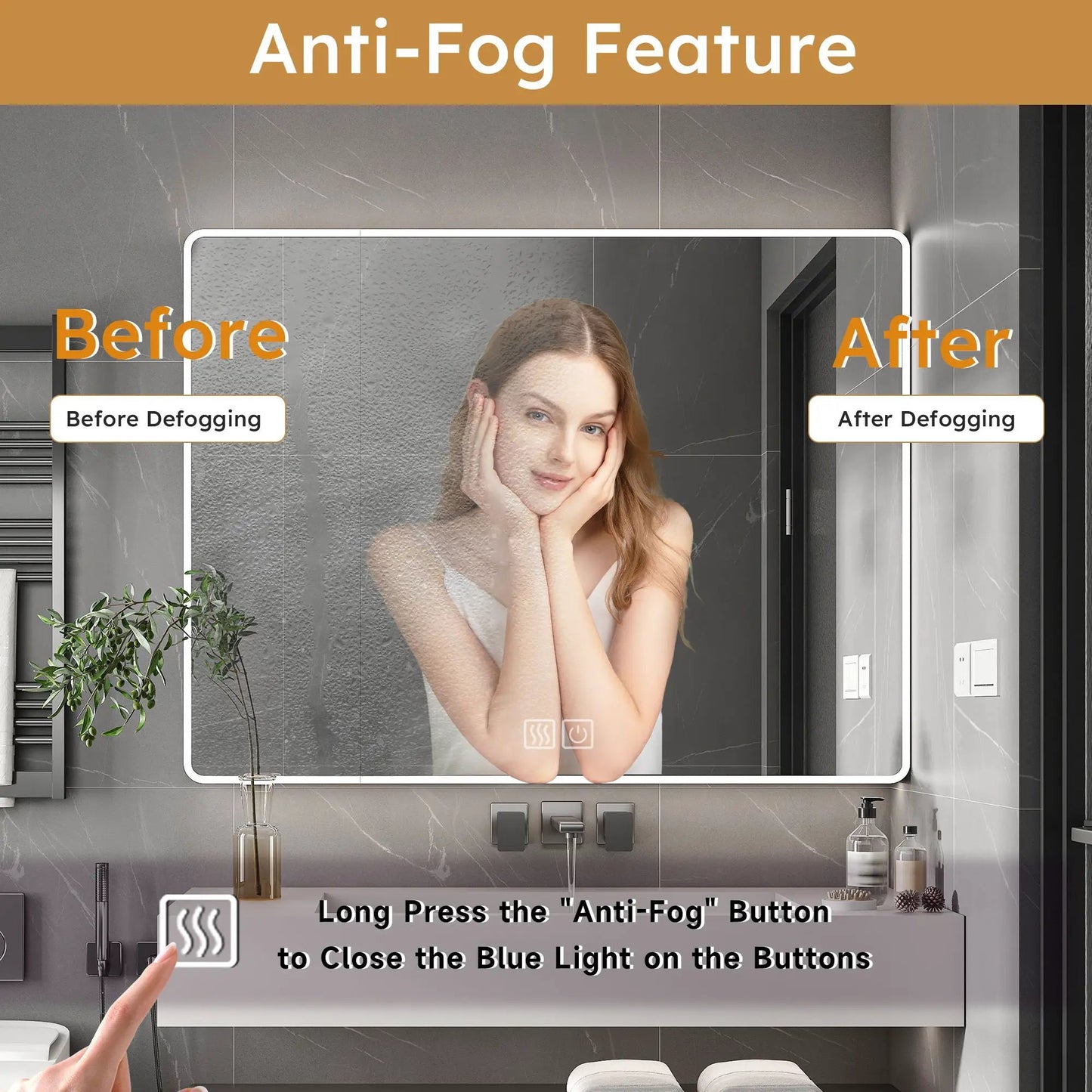 Aluminium Medicine Cabinet Mirror With Led Light