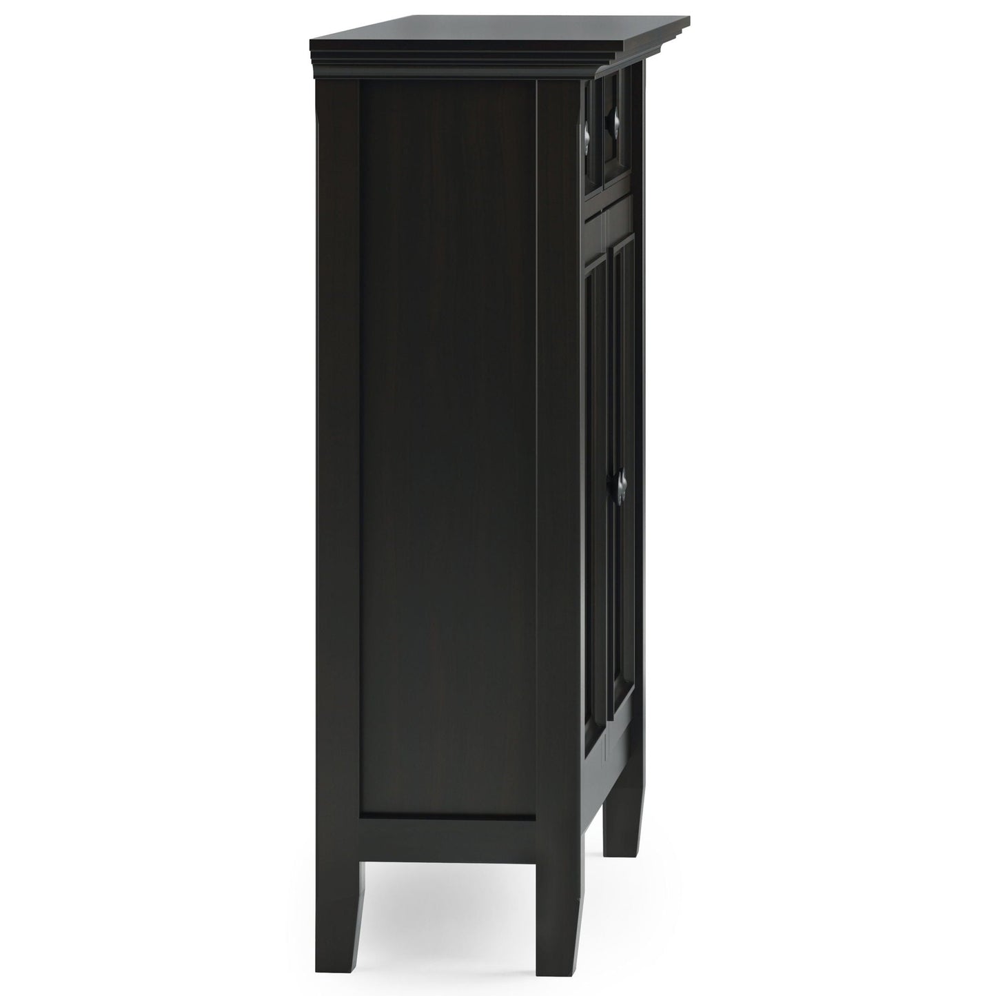Amherst storage cabinet by HouseOfZazla, black wood accent cabinet with glass doors on Tampa Home & Garden Store