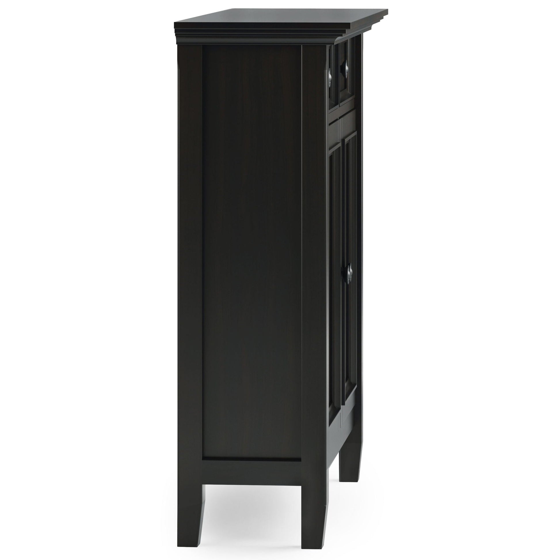 Amherst storage cabinet by HouseOfZazla, black wood accent cabinet with glass doors on Tampa Home & Garden Store