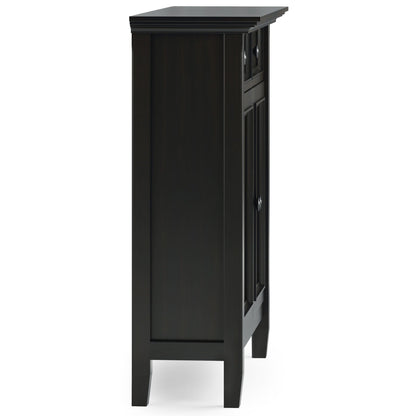 Amherst storage cabinet by HouseOfZazla, black wood accent cabinet with glass doors on Tampa Home & Garden Store