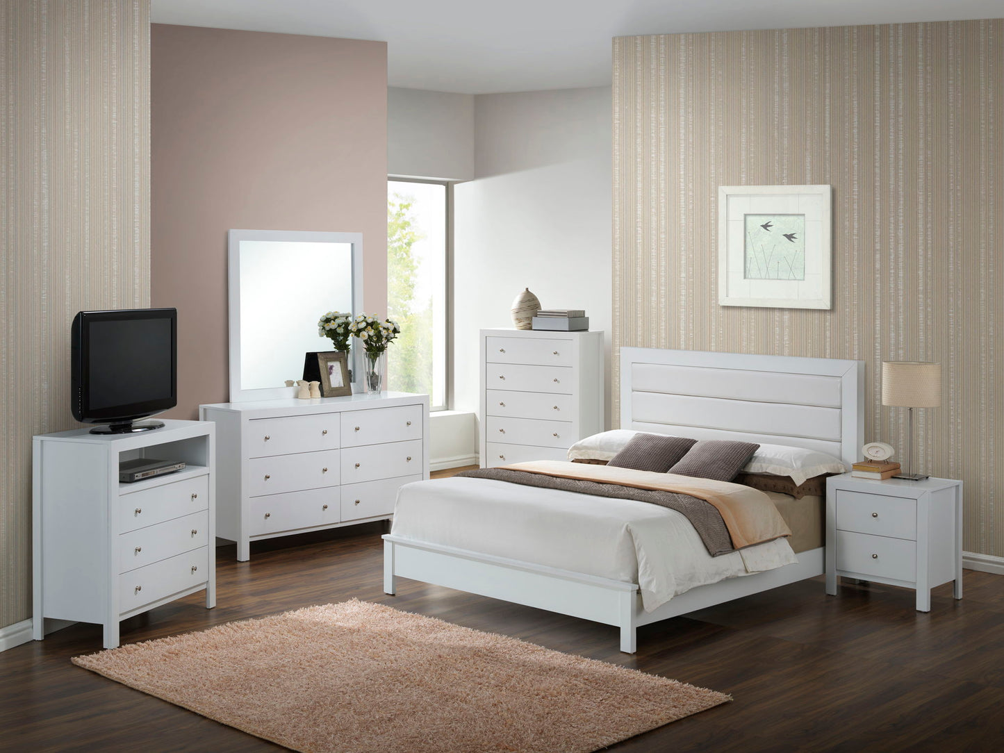 Comfortable Modern Full Bed and Wood Frame
