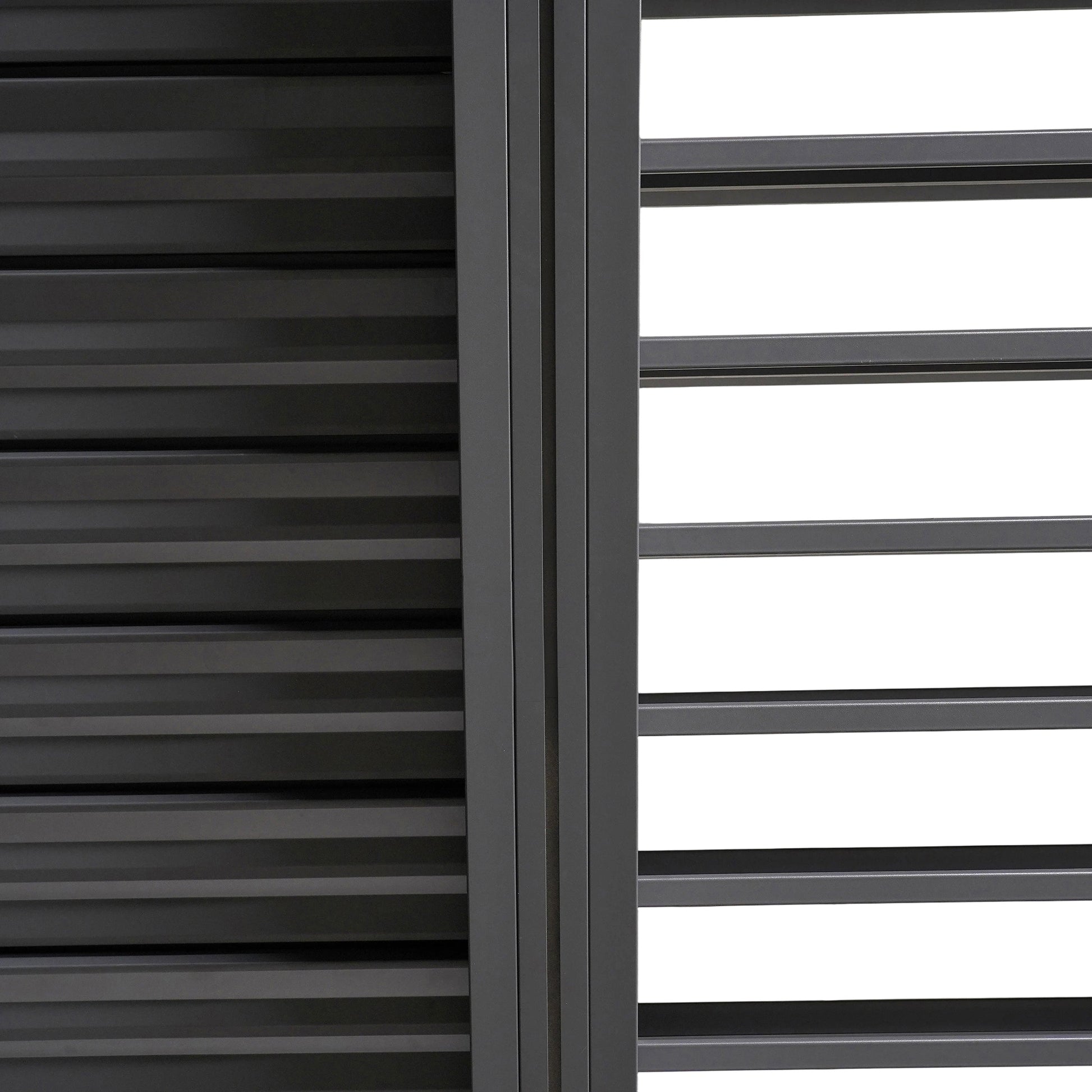 Byron Outdoor Pergola with charcoal gray aluminum slats on Tampa Home & Garden Store
