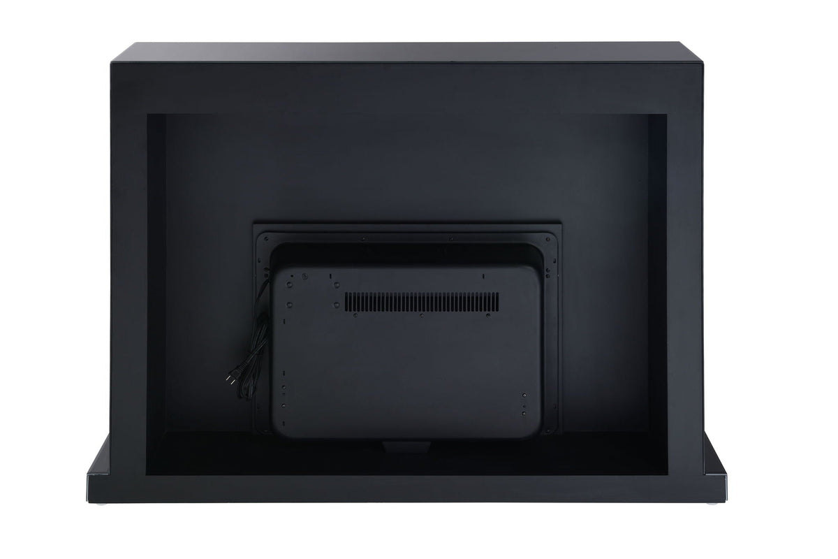 Drisana mirrored fireplace black with marble grain design, by HouseOfZazla on Tampa Home & Garden Store