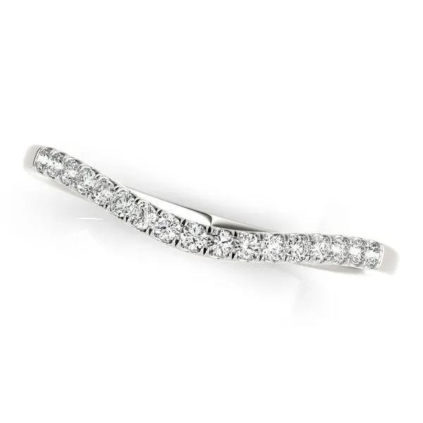 14k white gold curved diamond wedding band (1/8 cttw), Bids.com rings on Tampa Home & Garden Store