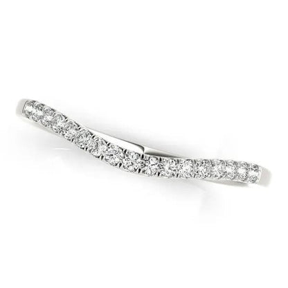 14k white gold curved diamond wedding band (1/8 cttw), Bids.com rings on Tampa Home & Garden Store