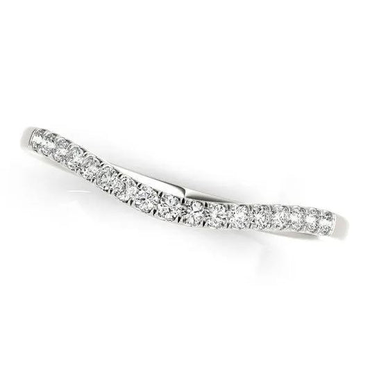 14k white gold curved diamond wedding band (1/8 cttw), Bids.com rings on Tampa Home & Garden Store