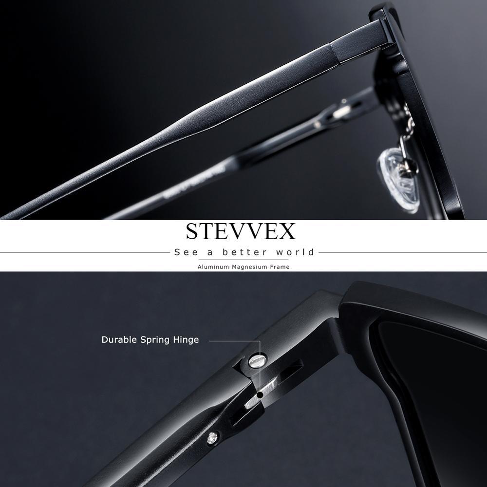 Stevvex aluminium square polarized sunglasses UV400 unisex black frame with nose pads on Tampa Home & Garden Store