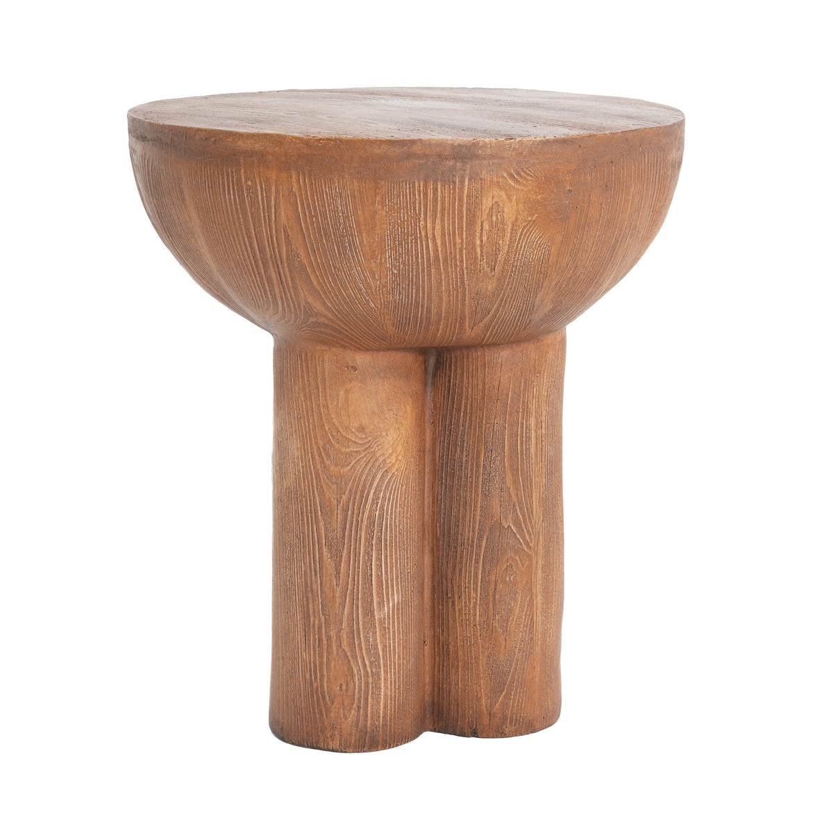 Iris Outdoor Patio Three-Legged Wood-Grain Side Table by HouseOfZazla on Tampa Home & Garden Store